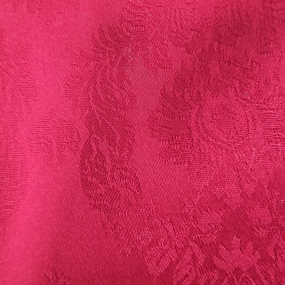 Talbots Signature Pants‎ Red Floral Jacquard Sz 10 Straight Leg Mid Rise Stretch - Picture 5 of 8